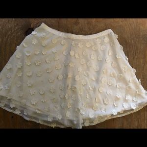 White floral skater skirt